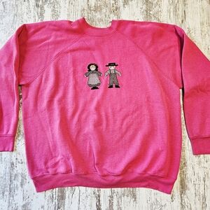 Vintage Womens Sweatshirt Tultex Maximum Sweats Size Large Pink Crewneck